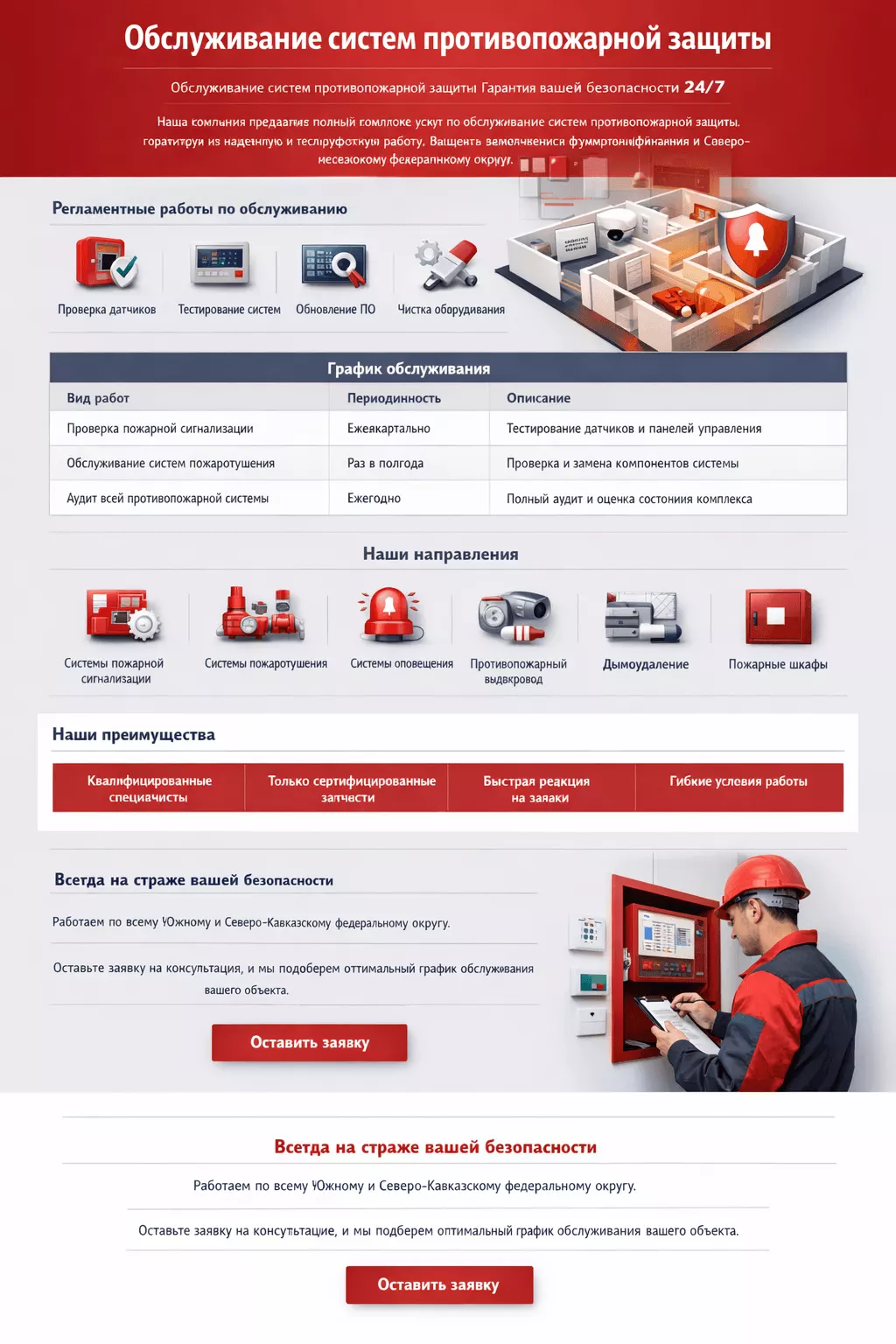 Обслуживание систем противопожарной защиты