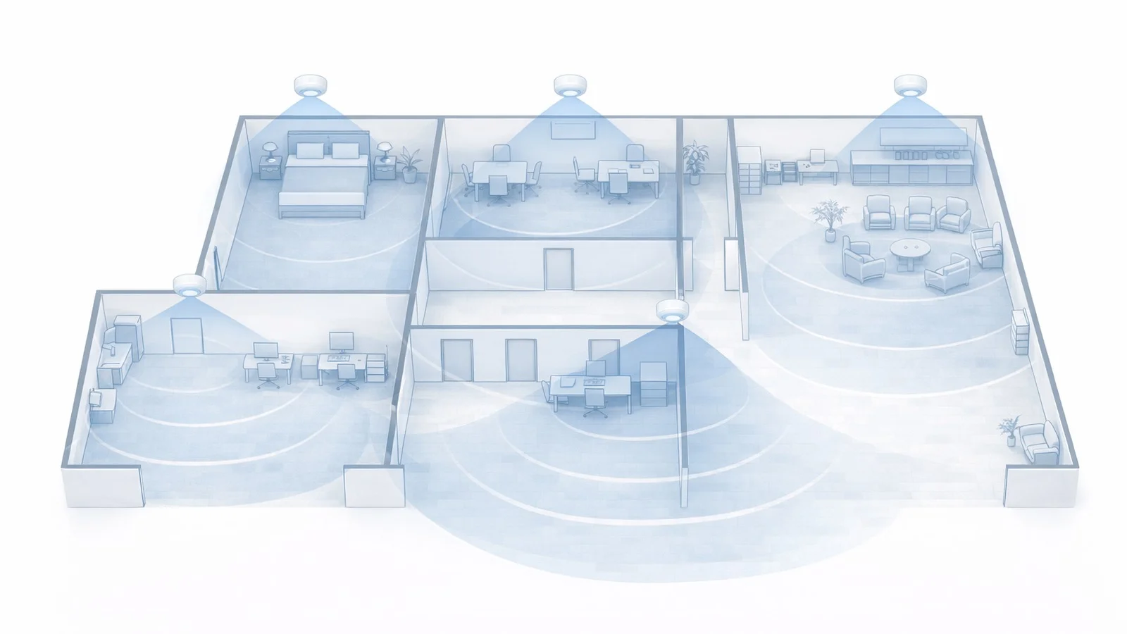 Схема покрытия бесшовного Wi-Fi для коммерческого объекта